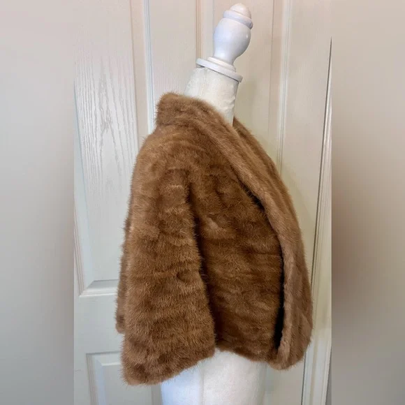 🍸”Buffums” Vintage Mink Fur Shrug/Cape Size L/XL - Picture 10 of 16